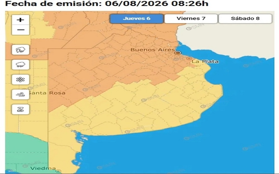 Las tormentas cubre el territorio bonaerense.