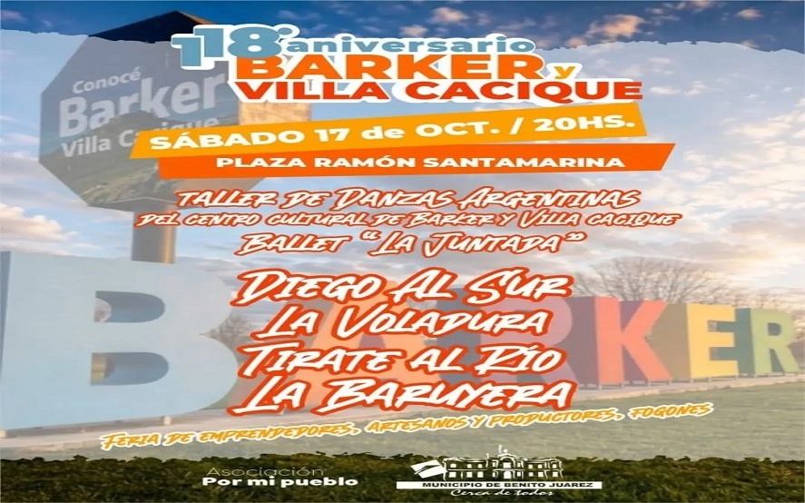 118° Aniversario Barker y sus Villas, partido de Benito Juárez