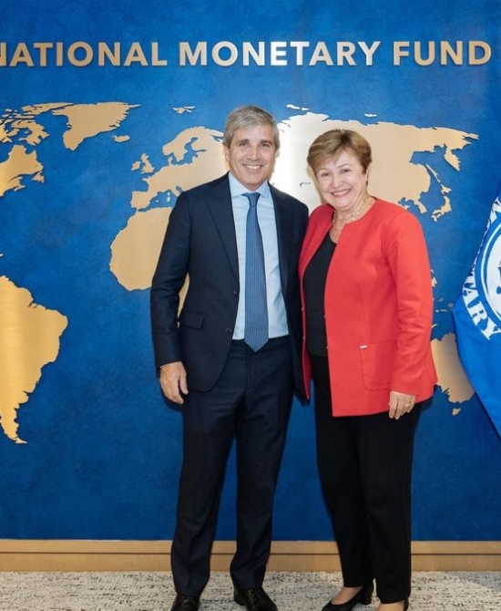 Kristalina Georgieva, titular del FMI, y el ministro Luis Caputo