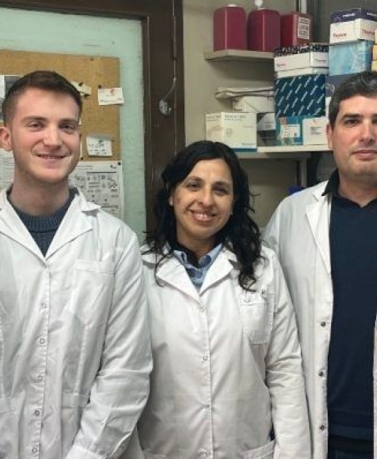 Grupo de investigación del Instituto de Estudios de la Inmunidad Humoral (IDEHU, UBA-CONICET), Facultad de Farmacia y Bioquímica. Laura Sobrado, Valentín Yzetta, Maria Noé Garcia, Daniel Grasso y Maximiliano Diaz.